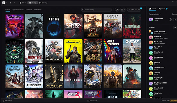 新版 Epic Games 啟動器推出！官方公開性能比較圖，自信宣言：我們比 Steam 更快！