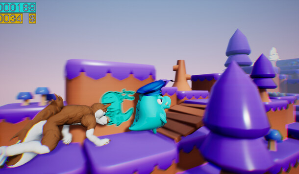 【Steam 限時免費】 2.5D 橫向跑酷獨立遊戲《Dino running from a FURRY》